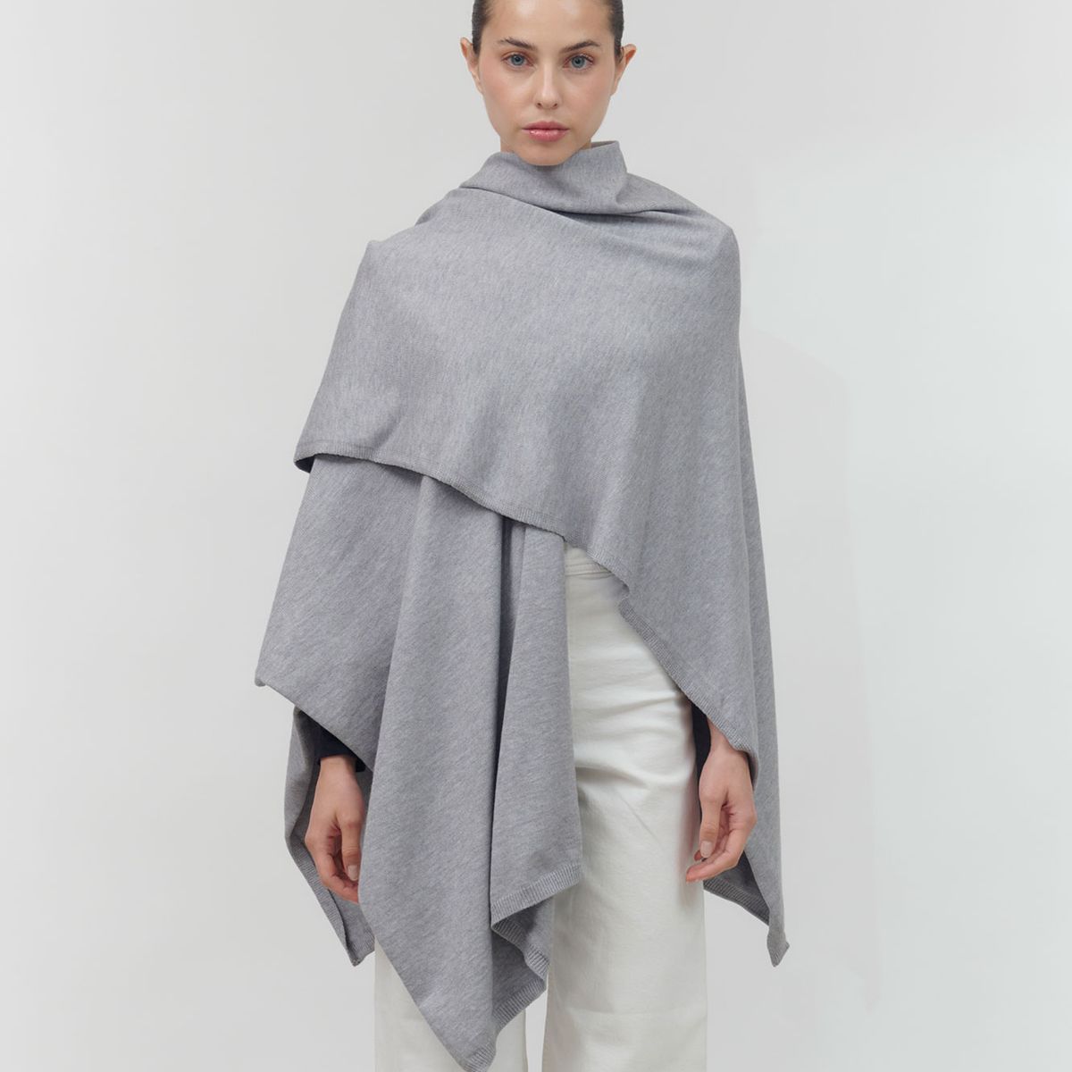 GUINDA - Ruana con agarre cruzado Juno Guinda