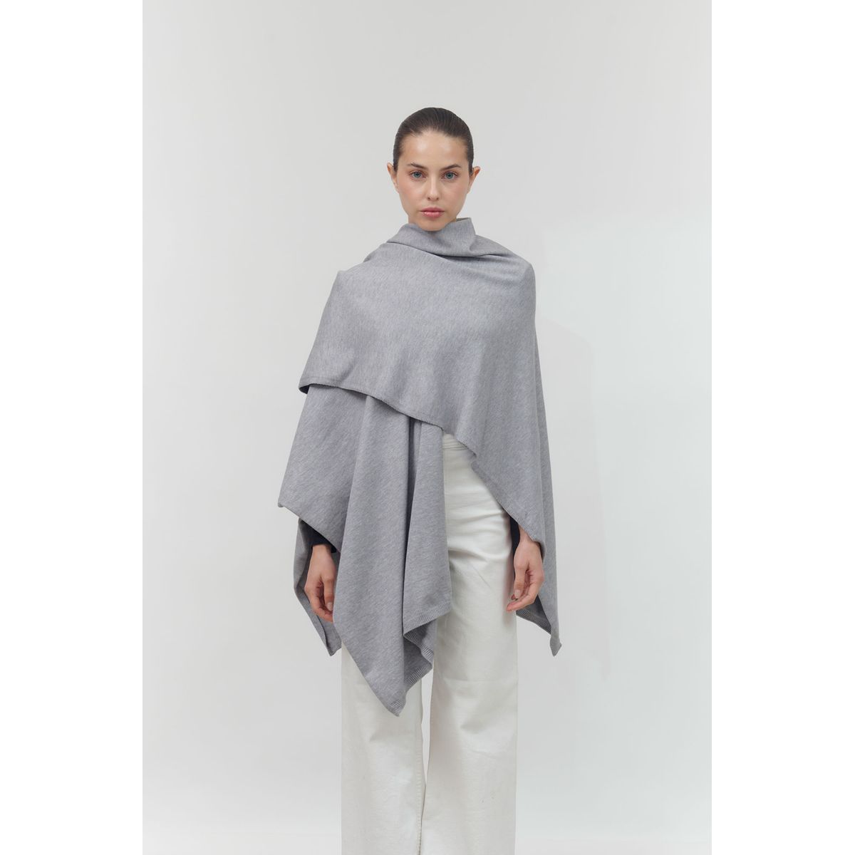 GUINDA - Ruana con agarre cruzado Juno Guinda