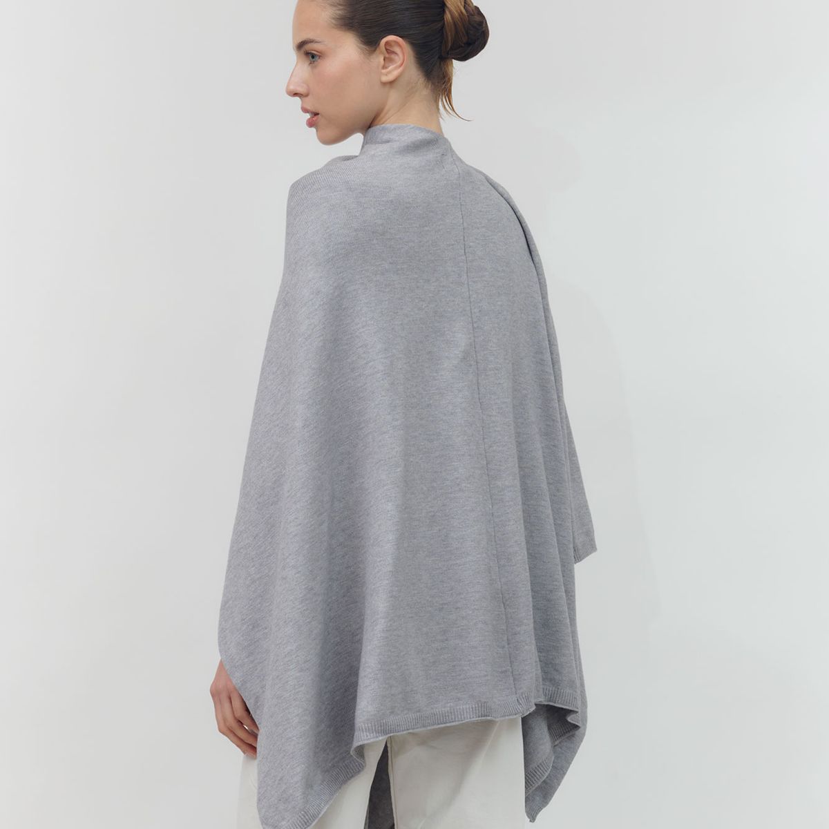 GUINDA - Ruana con agarre cruzado Juno Guinda