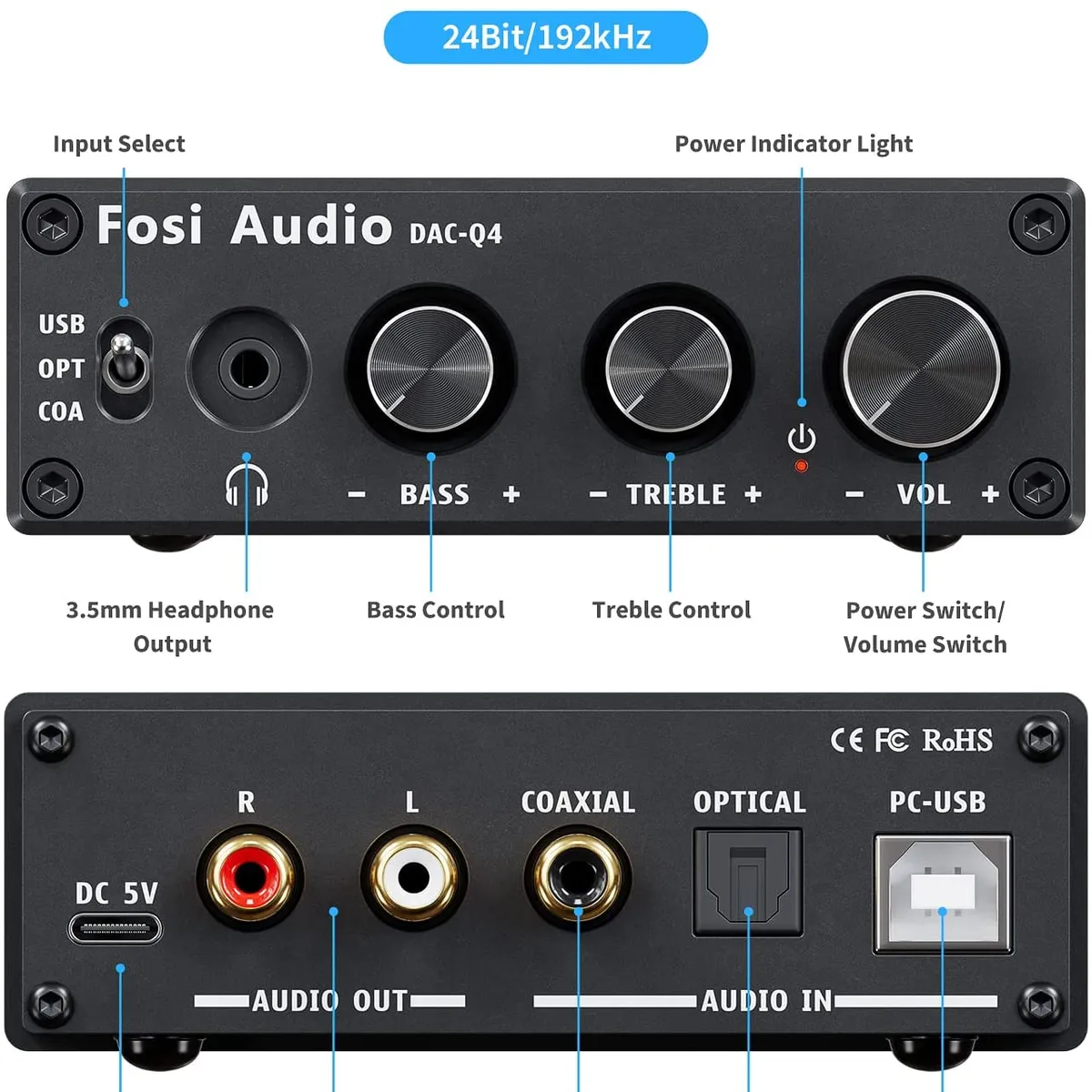 MCI - Amplificador de Audífonos - Fosi Audio Q4
