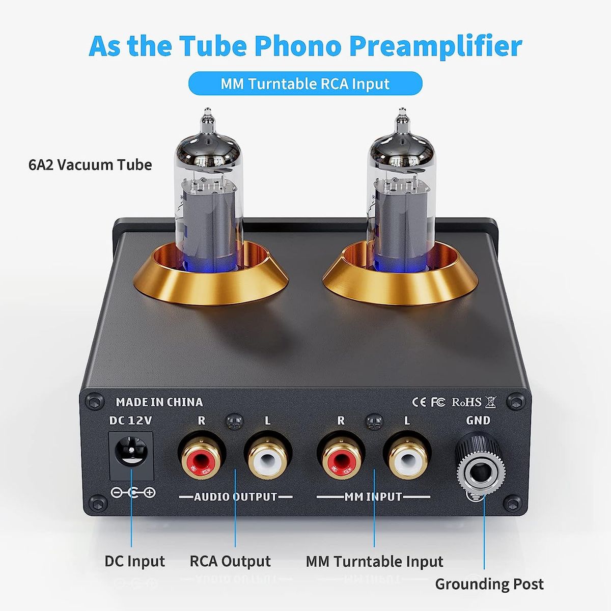 MCI - Preamplificador A Tubo MM Phono HiFi para Tornamesas – Fosi Audio Box X2