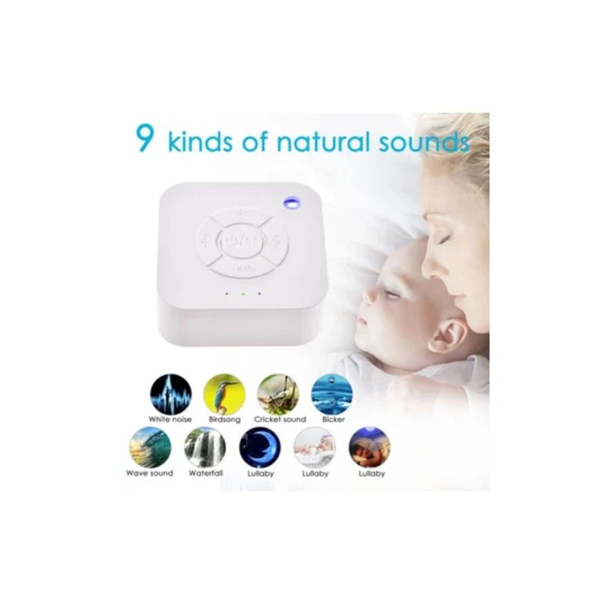 PUREPOWER - Máquina de ruido blanco con 30 sonidos calmantes con luces