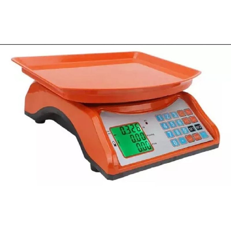 GENERICO - Bascula Pesa Balanza Digital 40kg Recargable Comercial Color Naranja