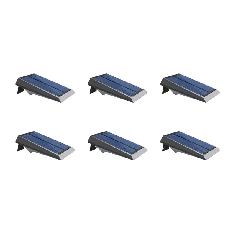 PRO OUTDOOR - Pack 6 Aplique Solar Contra Agua Ultra Plano Con Sensor De Movimiento