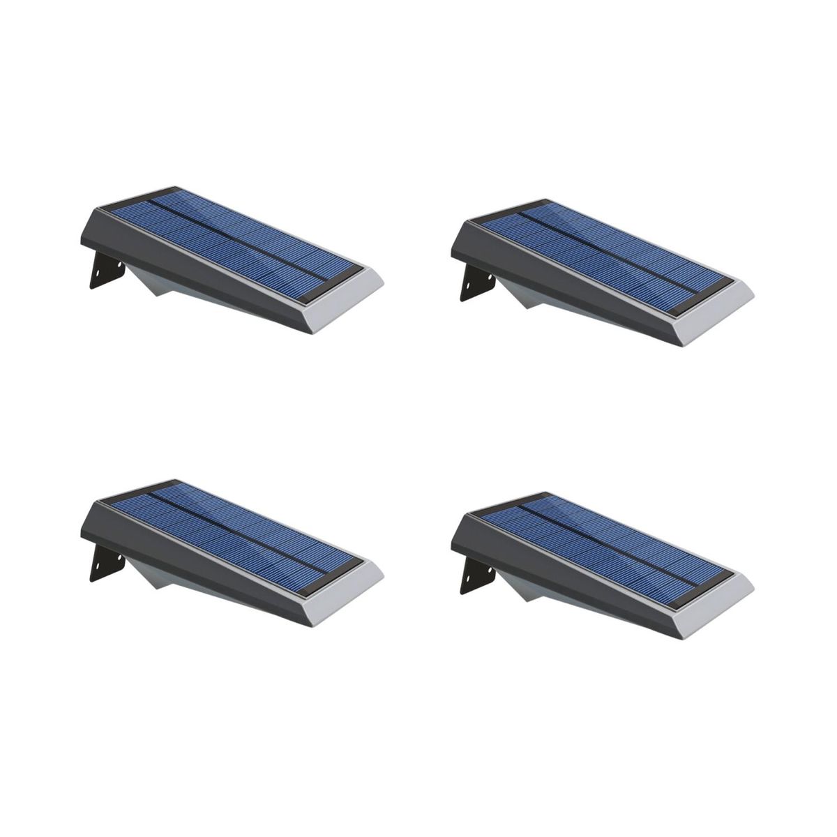 PRO OUTDOOR - Pack 4 Aplique Solar Contra Agua Ultra Plano Con Sensor De Movimiento