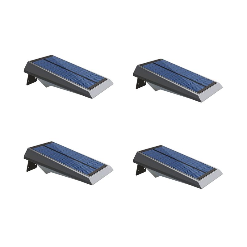 PRO OUTDOOR - Pack 4 Aplique Solar Contra Agua Ultra Plano Con Sensor De Movimiento