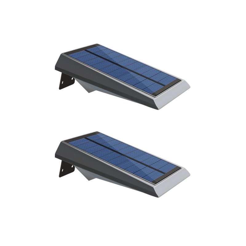 PRO OUTDOOR - Pack 2 Aplique Solar Contra Agua Ultra Plano Con Sensor De Movimiento