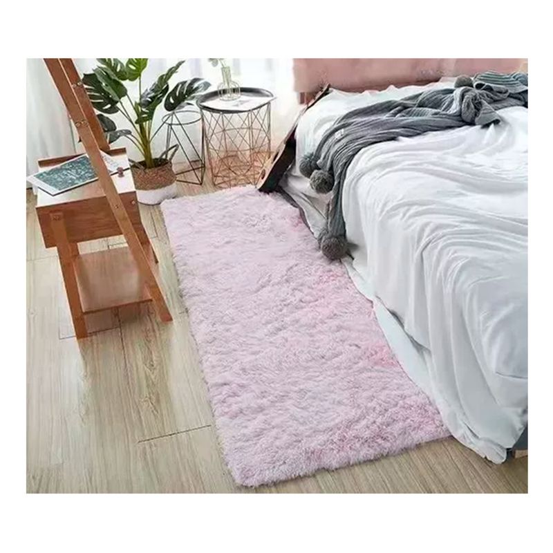 GENERICO - Bajada De Cama Peluda Alfombra Rosado 160cm x 60cm