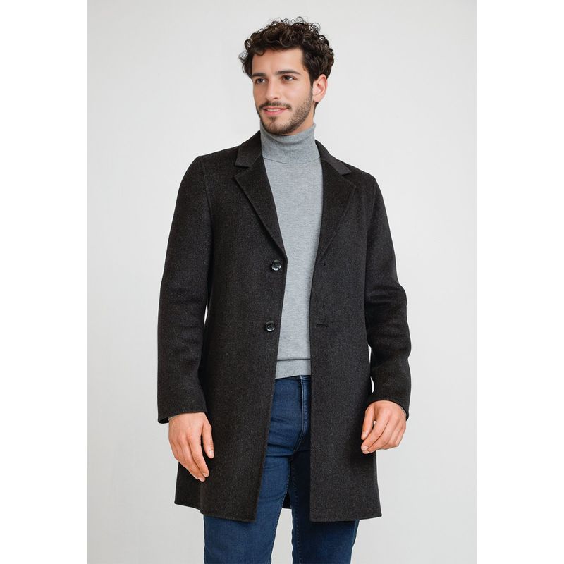 PERRY ELLIS - Abrigo Lana Liso Marengo