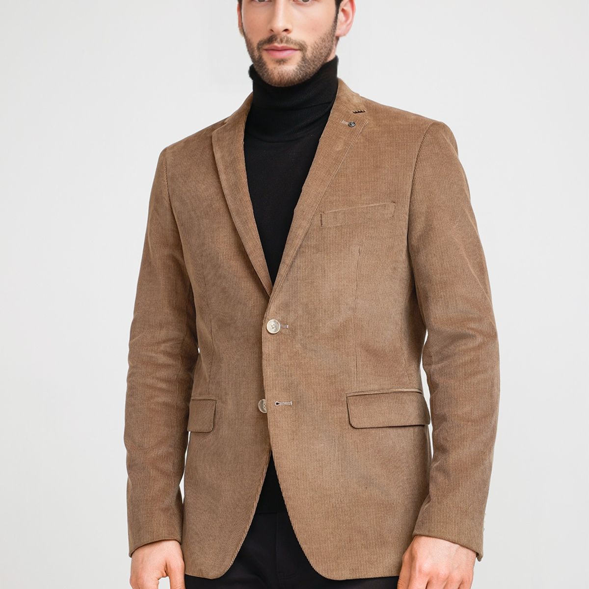 PERRY ELLIS - Chaqueta Hombre Cotelé Taupe