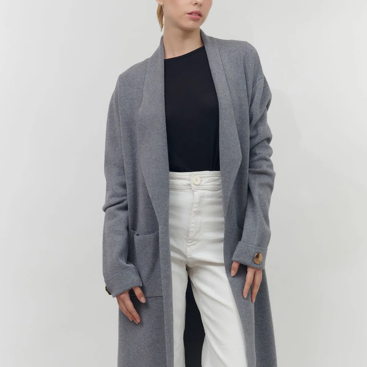 GUINDA - Cardigan abierto con bolsillos Kyra Guinda