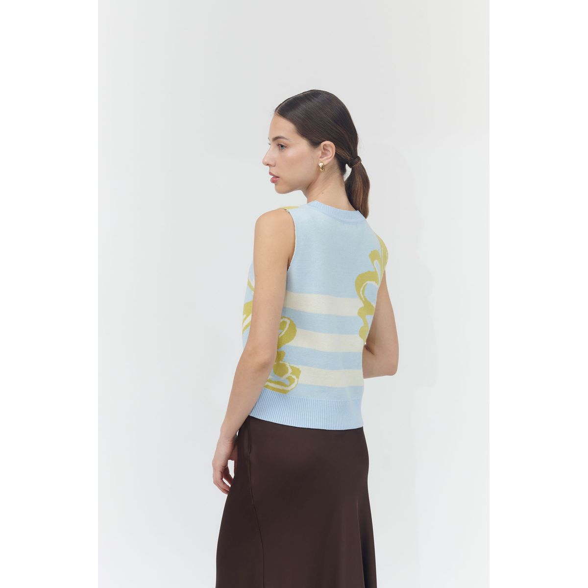 GUINDA - Sweater sin mangas estampado Kira Guinda