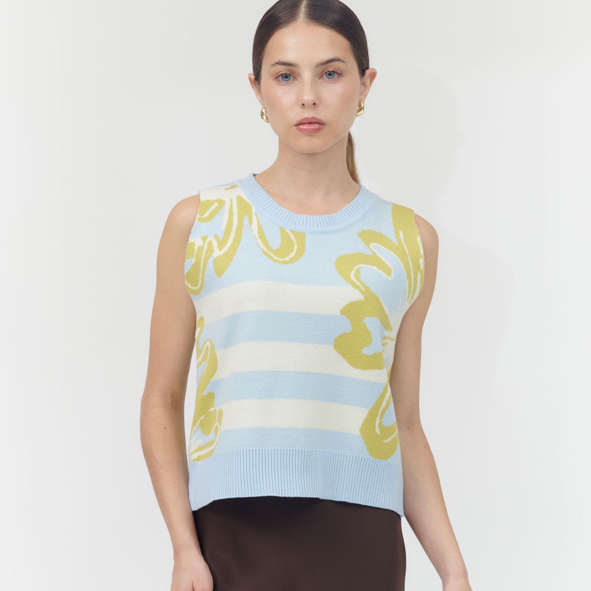 GUINDA - Sweater sin mangas estampado Kira Guinda