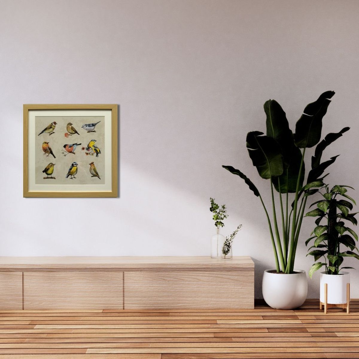 RONDA - Cuadro Lamina Conjunto Pájaros 50x50 cm