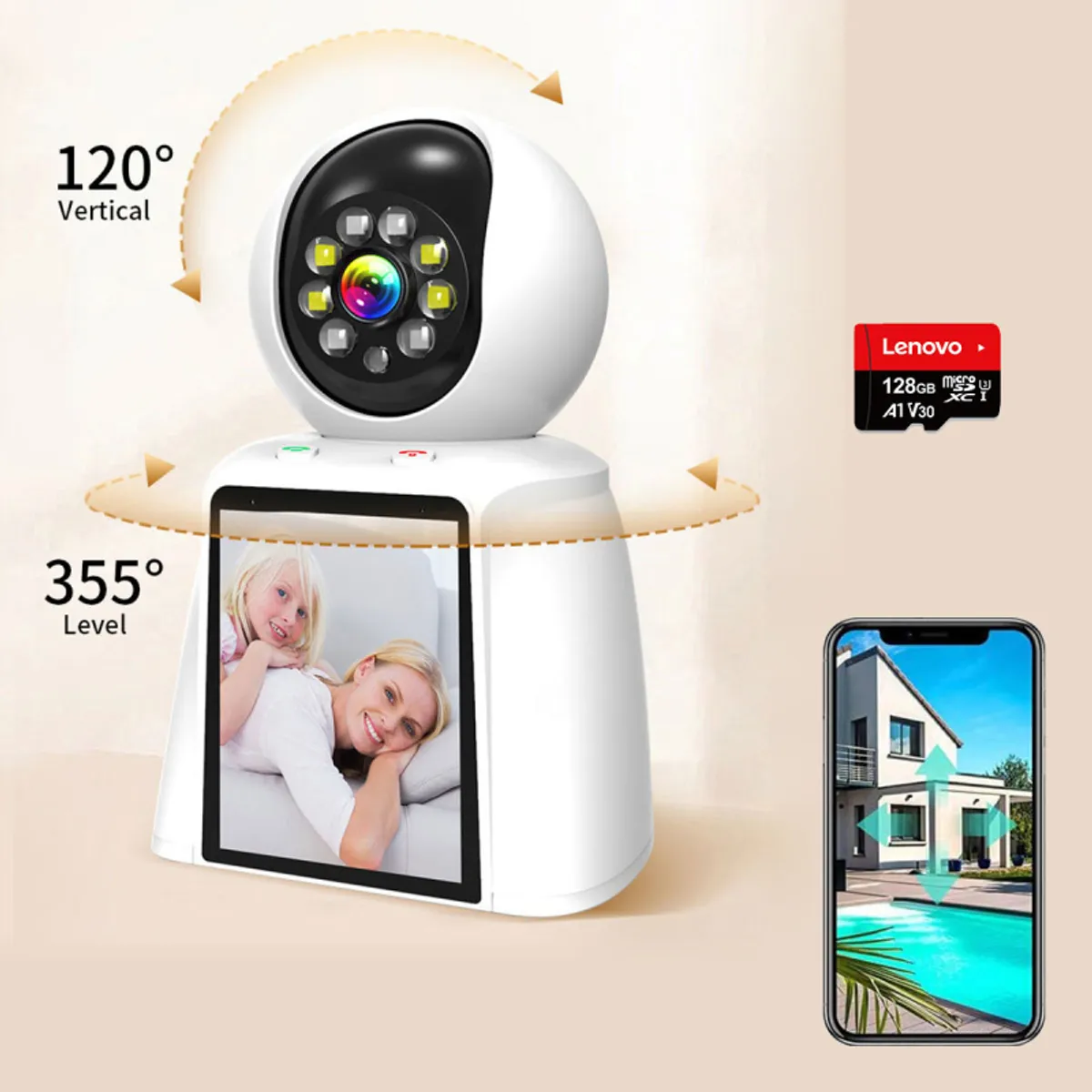 PUREPOWER - Smart Security camera 1080p HD video 128G