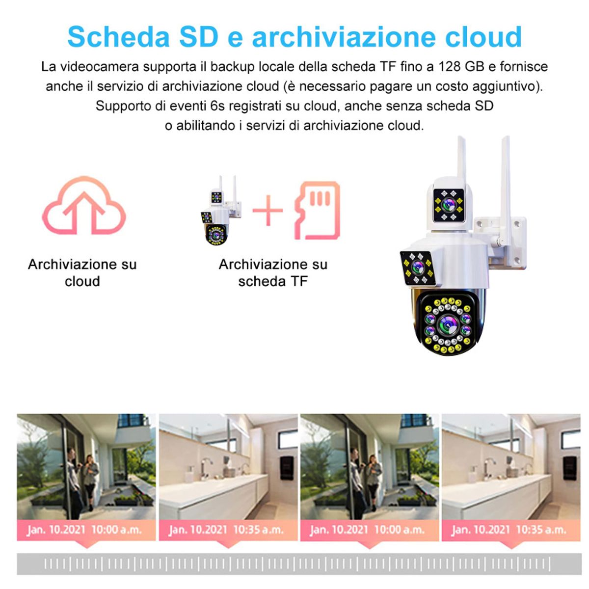 PUREPOWER - Cámara de Seguridad WiFi  Lente Dual 1080P Para Bebe Con 32G