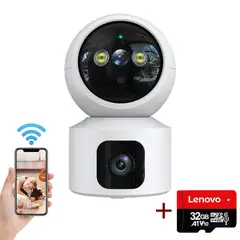 PUREPOWER - Cámara de Seguridad WiFi  Lente Dual 1080P Para Bebe Con 32G