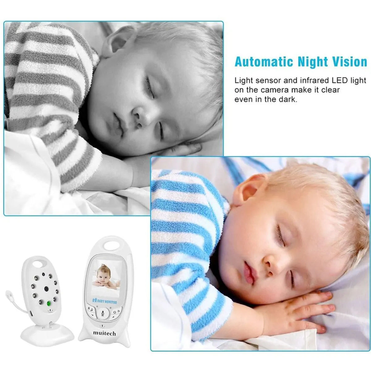 PUREPOWER - Monitor de bebé inalámbrico con cámara