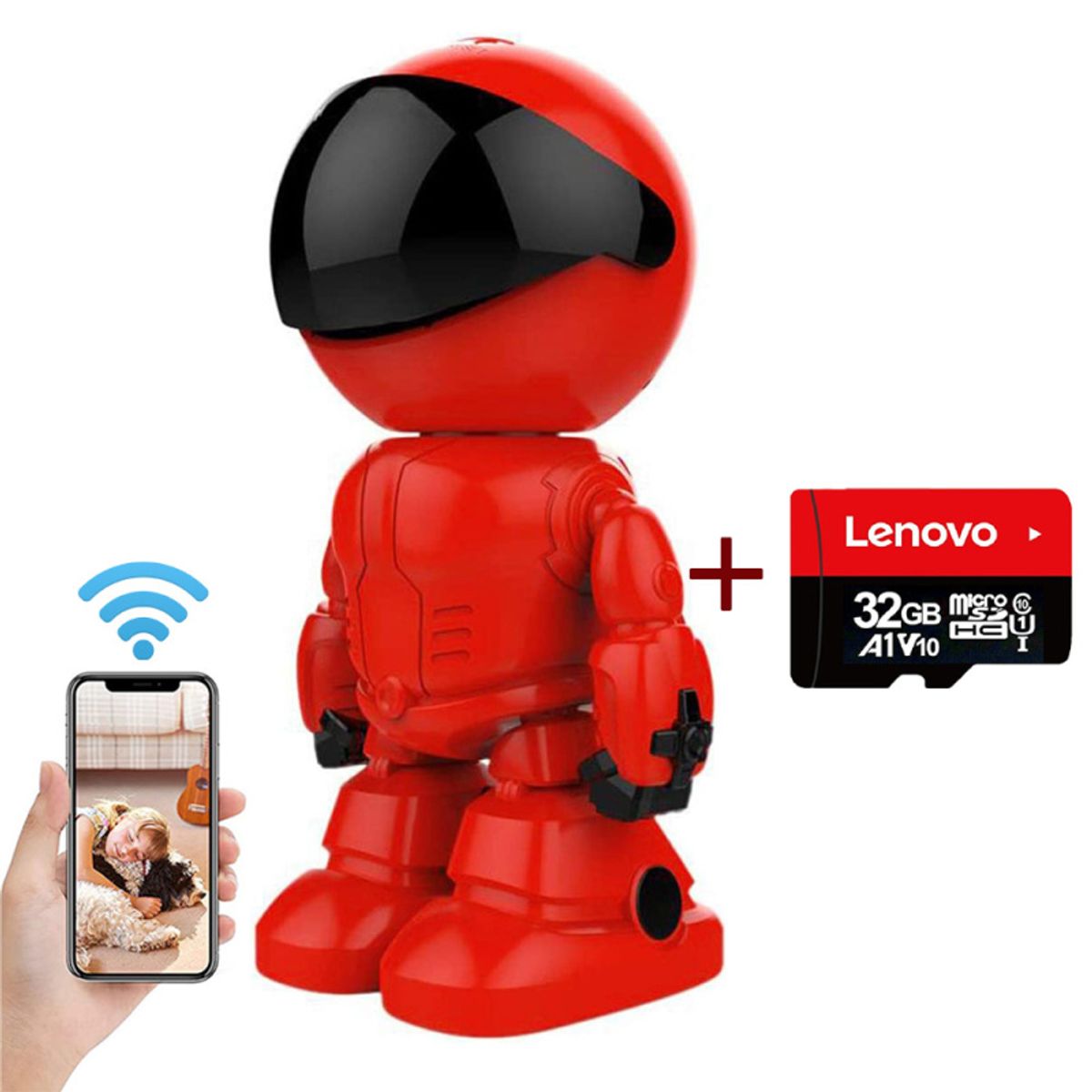 PUREPOWER - Cámara De Seguridad WiFi 1080P Con Lenovo 32G card Interior