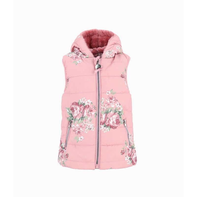 LIMONADA - Parka bebé floreada sin mangas palo rosa Limonada