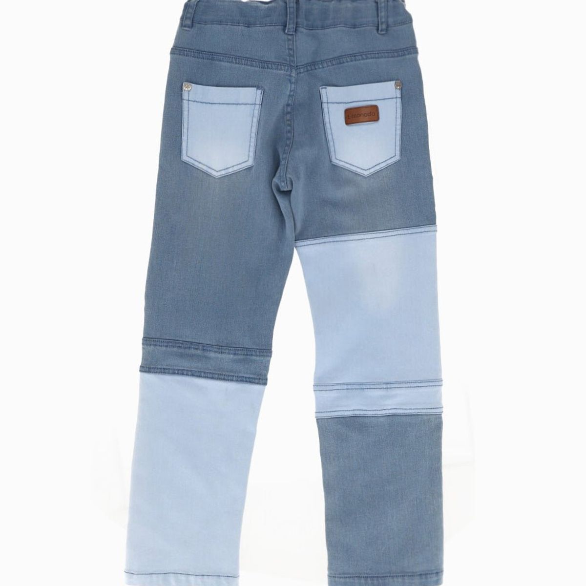 LIMONADA - Jeans niña patchwork con oso celeste Limonada