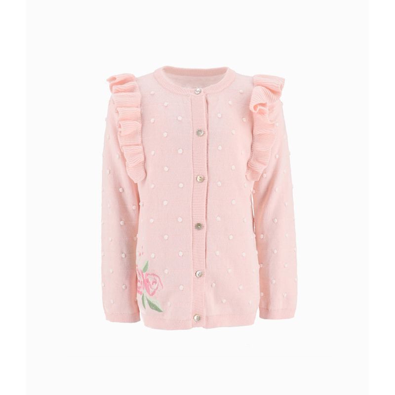 LIMONADA - Chaleco niña con vuelos rosado Limonada