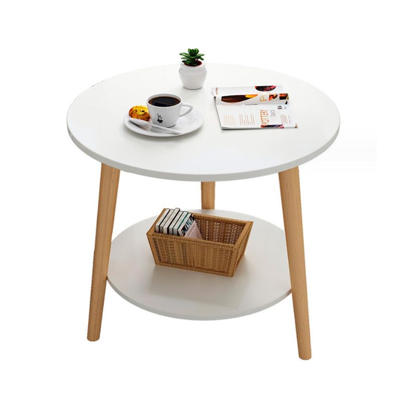 GLOBAL LATIN GROUP - Mesa de Centro con Doble Nivel Organización y Estilo - Blanco