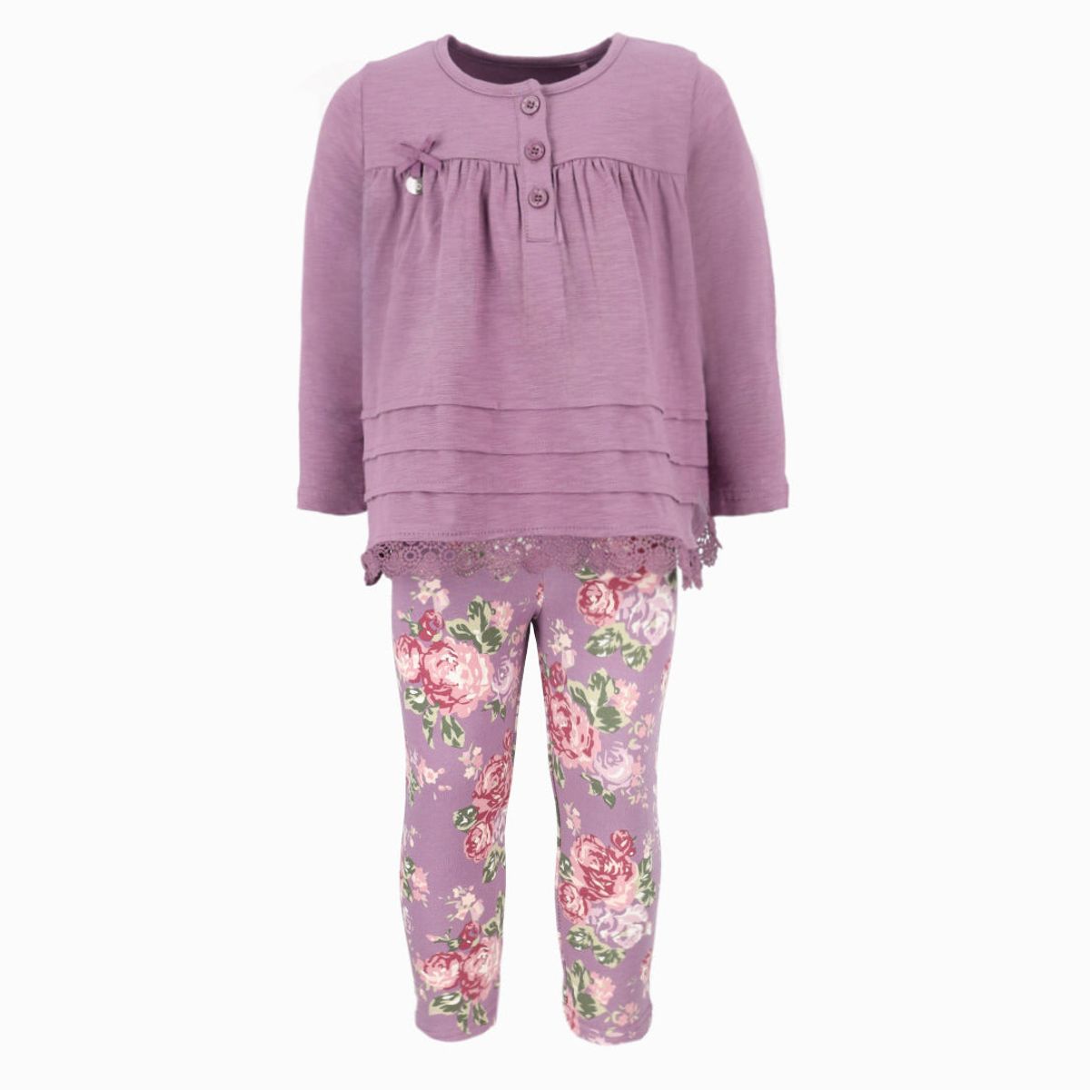 LIMONADA - Conjunto bebé de polera y calzas morado Limonada