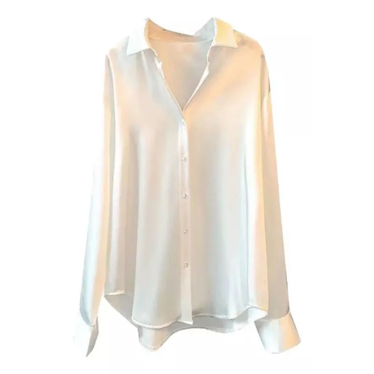 GIOIO - Camisa De Gasa Satinada Top De Seda Para Mujersuave Y Cómod