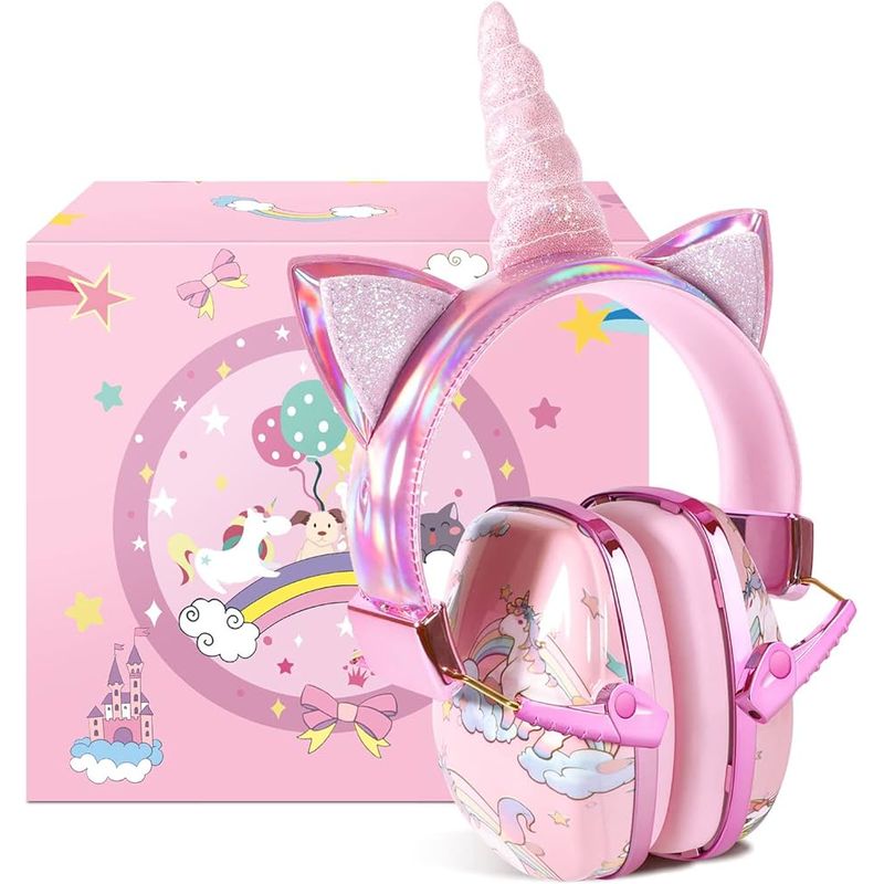 GENERICO - Audifonos Orejeras Antiruido De Unicornio Rosa Niños Y Jovenes Tea