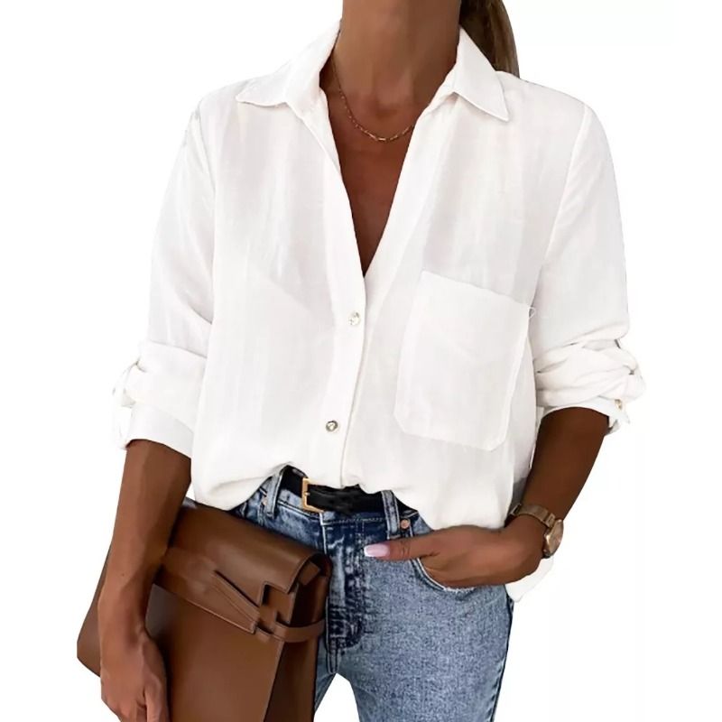 GIOIO - Camisas De Mujer Tops De Botones Sueltos Cómodos De Moda