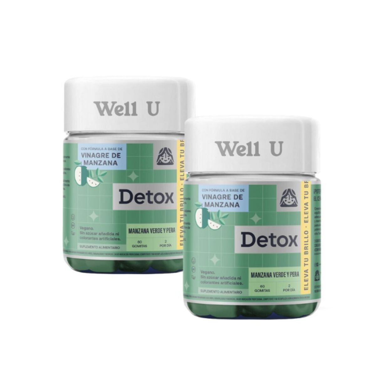 WELL U - PACK X2 GOMITAS VINAGRE DE MANZANA VIT B12 CROMO 60UN WELL U