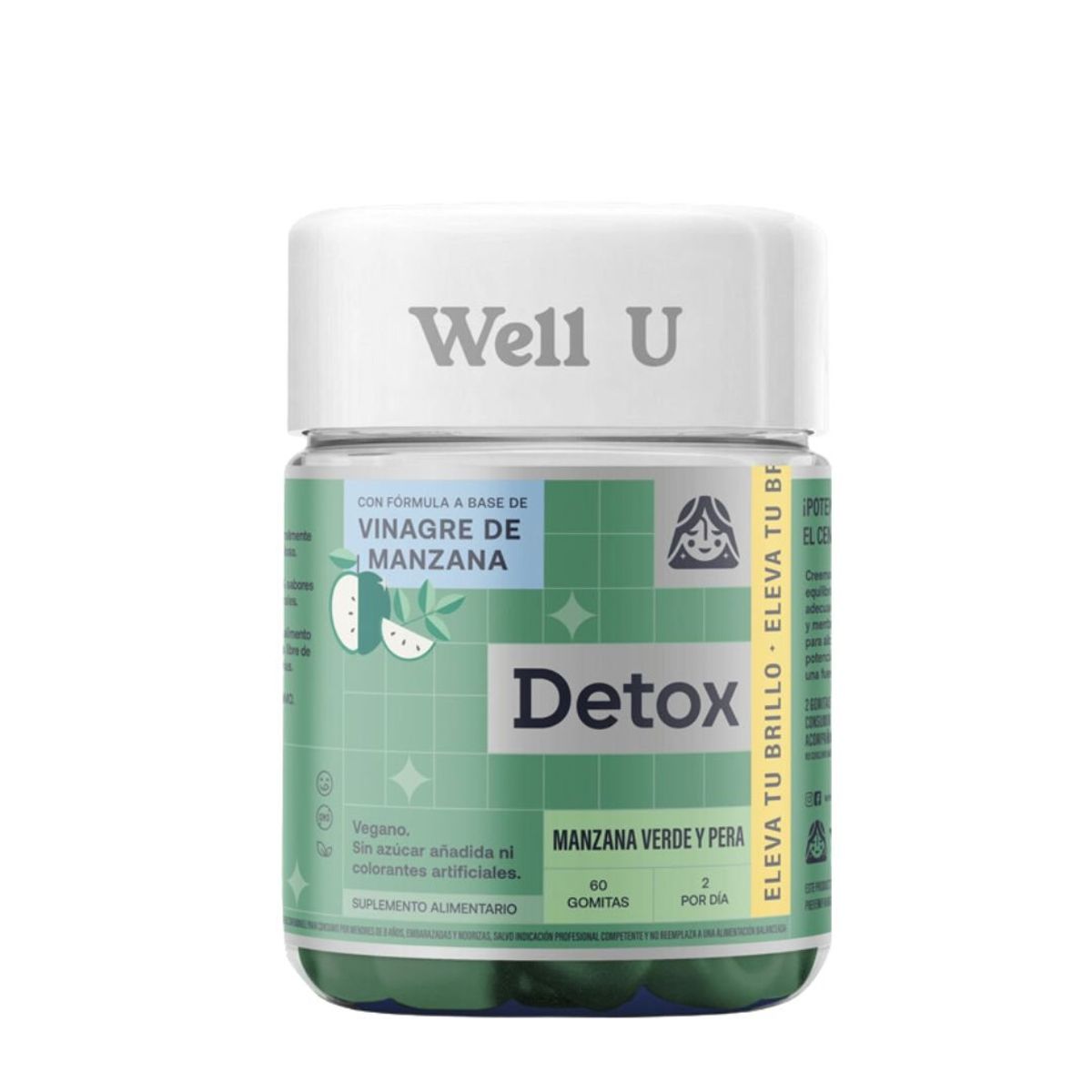 WELL U - PACK X2 GOMITAS VINAGRE DE MANZANA VIT B12 CROMO 60UN WELL U