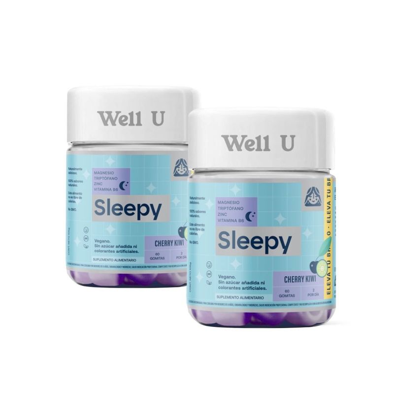 WELL U - PACK X 2 GOMITAS MAGNESIO SLEEPY VEGANAS 60UN WELL U