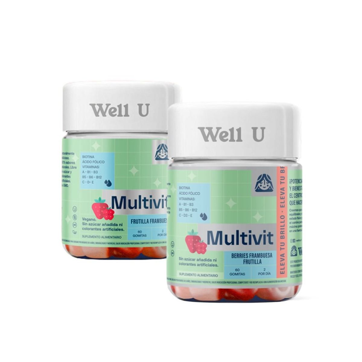 WELL U - PACK X 2 GOMITAS MULTIVITAMINAS 60UN WELL U