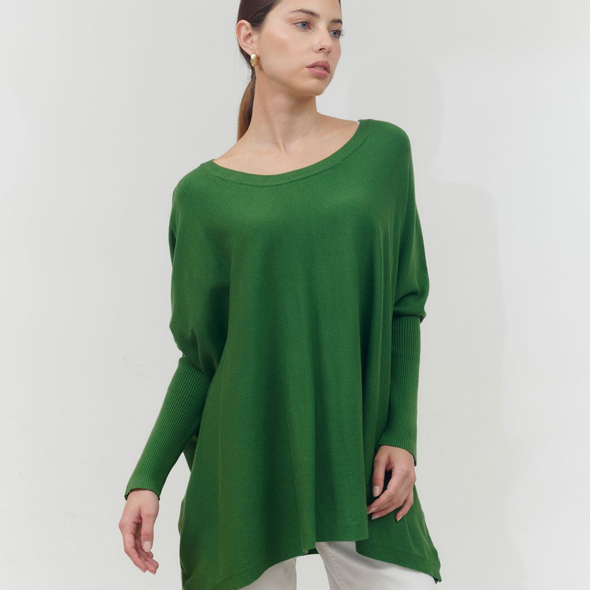 GUINDA - Sweater cuello redondo relajado Ziya Guinda