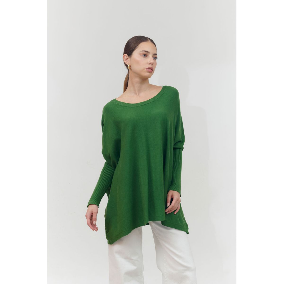 GUINDA - Sweater cuello redondo relajado Ziya Guinda
