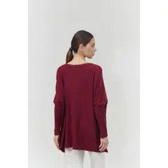 GUINDA - Sweater cuello redondo relajado Ziya