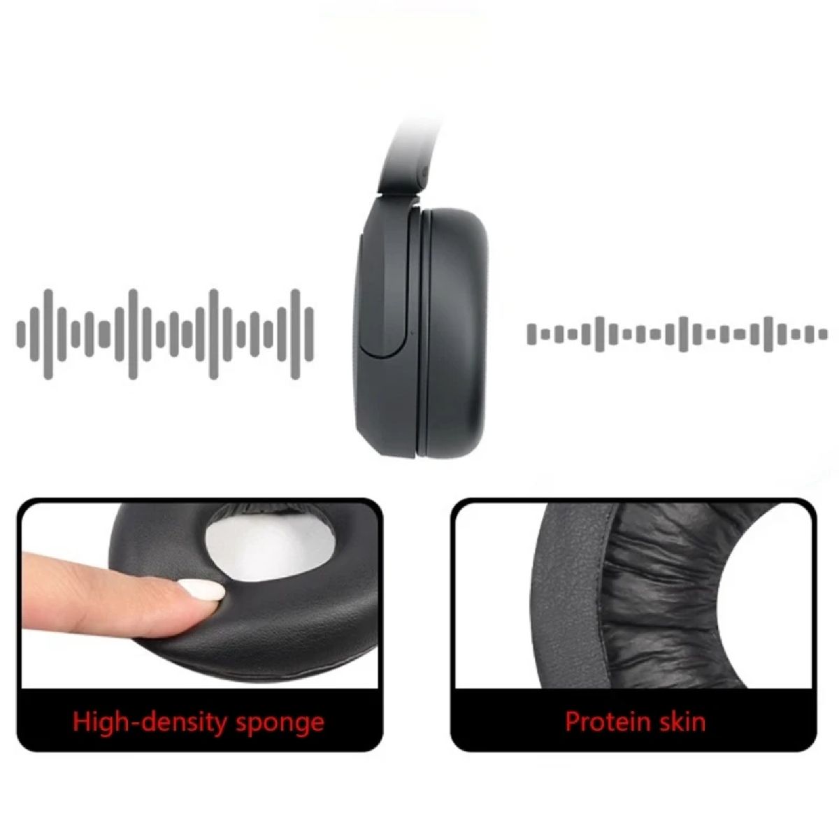 GENERICO - Almohadillas Compatibles con Audífonos WH-CH520 - Gris