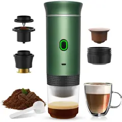 GENERICO - Máquina De Café Espresso Portátil Recargable 3 En 1 Cápsulas y Molido