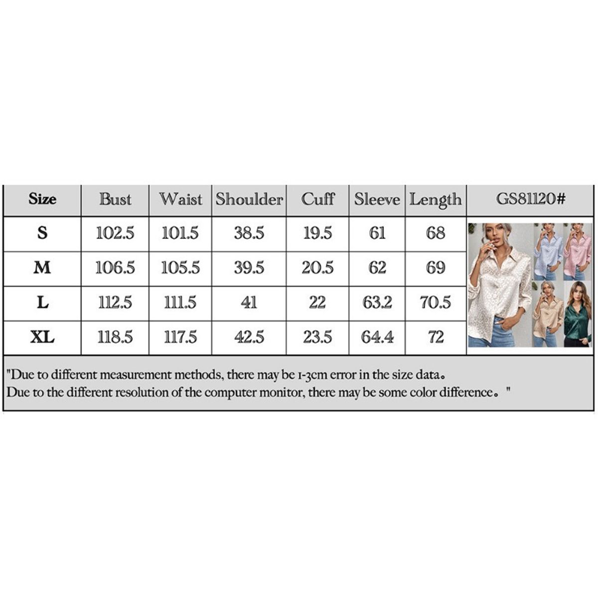 GIOIO - Camisa Mujer Leopardo Jacquard Solapa Botones Oficina Manga Larga