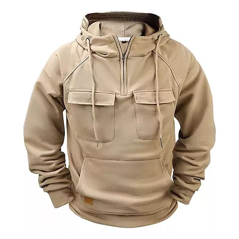 GIOIO - Sudadera Táctica Con Cremallera Y Múltiples Bolsillos Para H