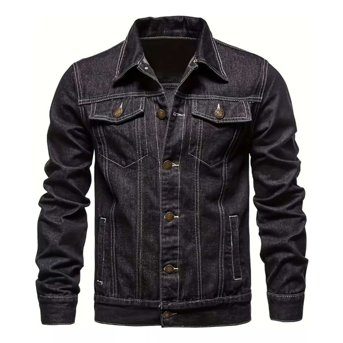 GIOIO - Chamarra De Mezclilla Multibolsillo De Moda De Alta Calidad