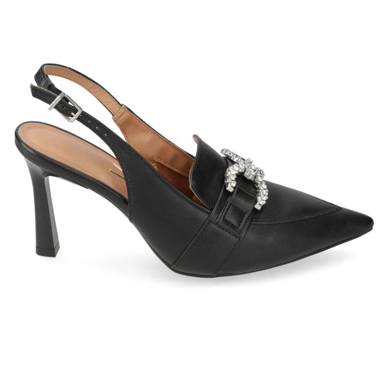 Stiletto Abierto Negro Mujer