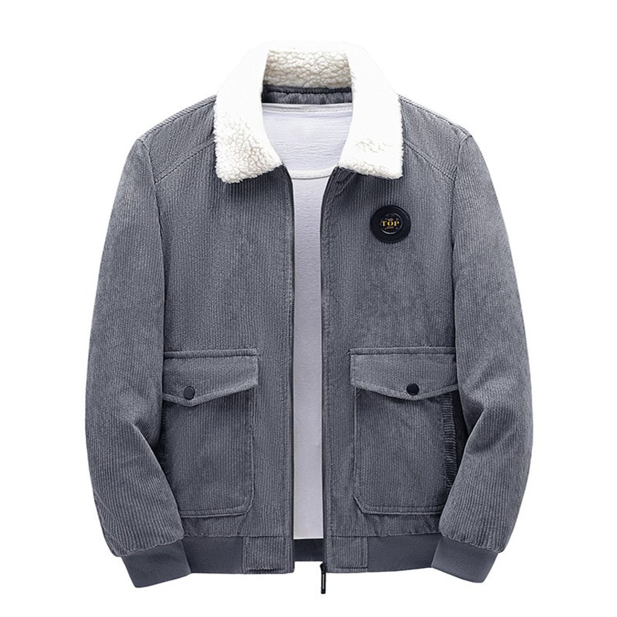 GIOIO - Chamarra De Pana Con Forro Teddy Termica Casual Moda Bomber