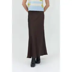 GUINDA - Falda satinada con brillo sutil Ikat