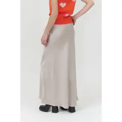 GUINDA - Falda satinada con brillo sutil Ikat