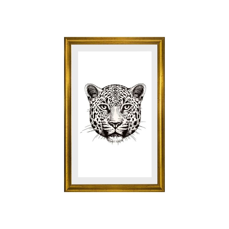 RONDA - Cuadro Lamina Leopardo Blanco Negro 40x60 cm