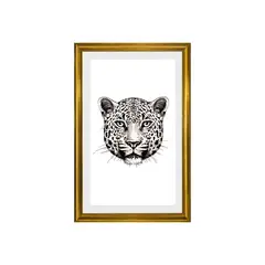 RONDA - Cuadro Lamina Leopardo Blanco Negro 40x60 cm