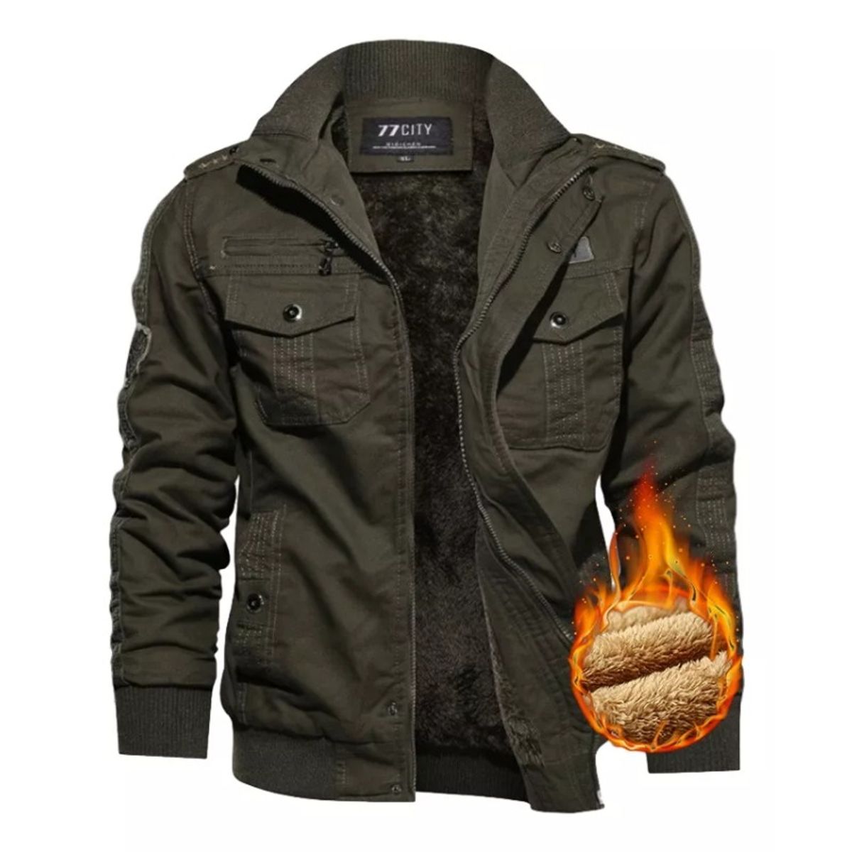 GIOIO - Chamarra Táctica Para Hombre Acolchada Con Múltiples Bolsill